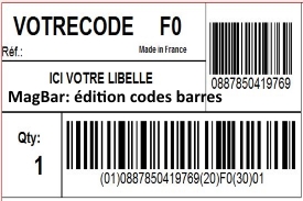 Logiciel d'édition de codes-barres pour étiquettes expédition (EAN13, CODE128, UCC128...)